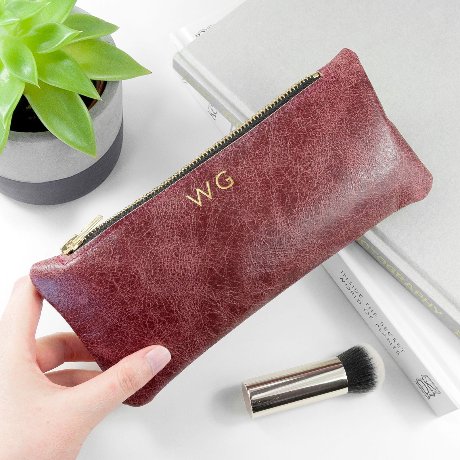 Monogrammed Leather Slimline Clutch - Lovesakes