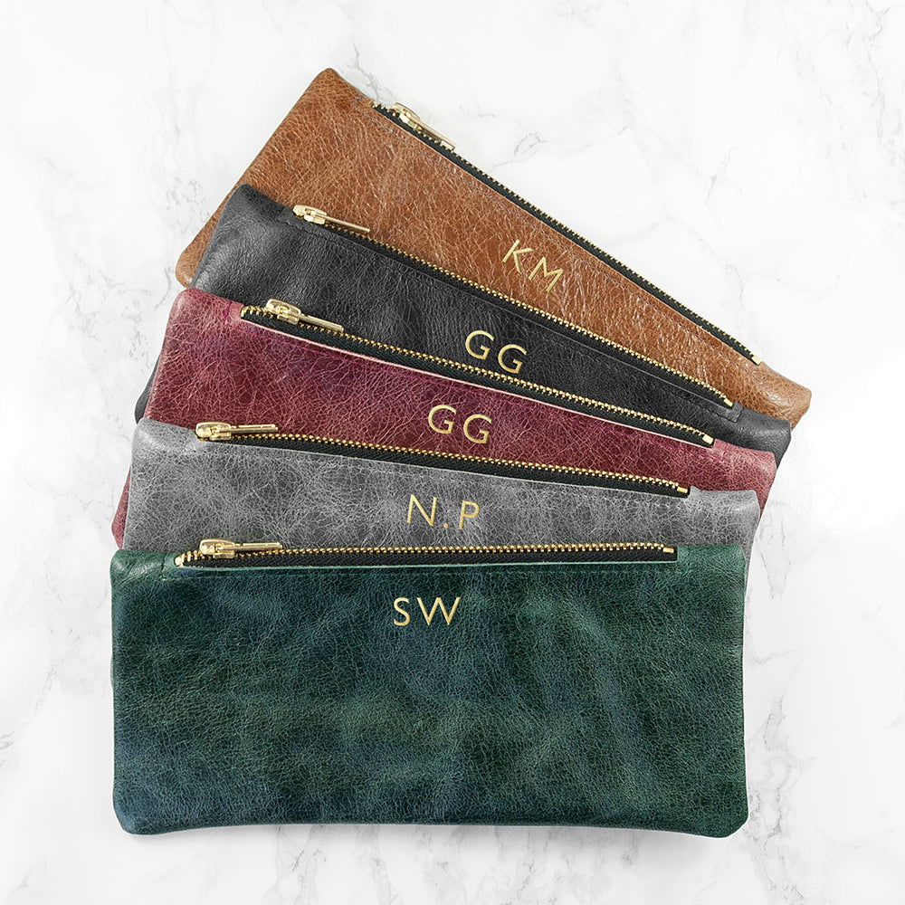 Monogrammed Leather Slimline Clutch - Lovesakes