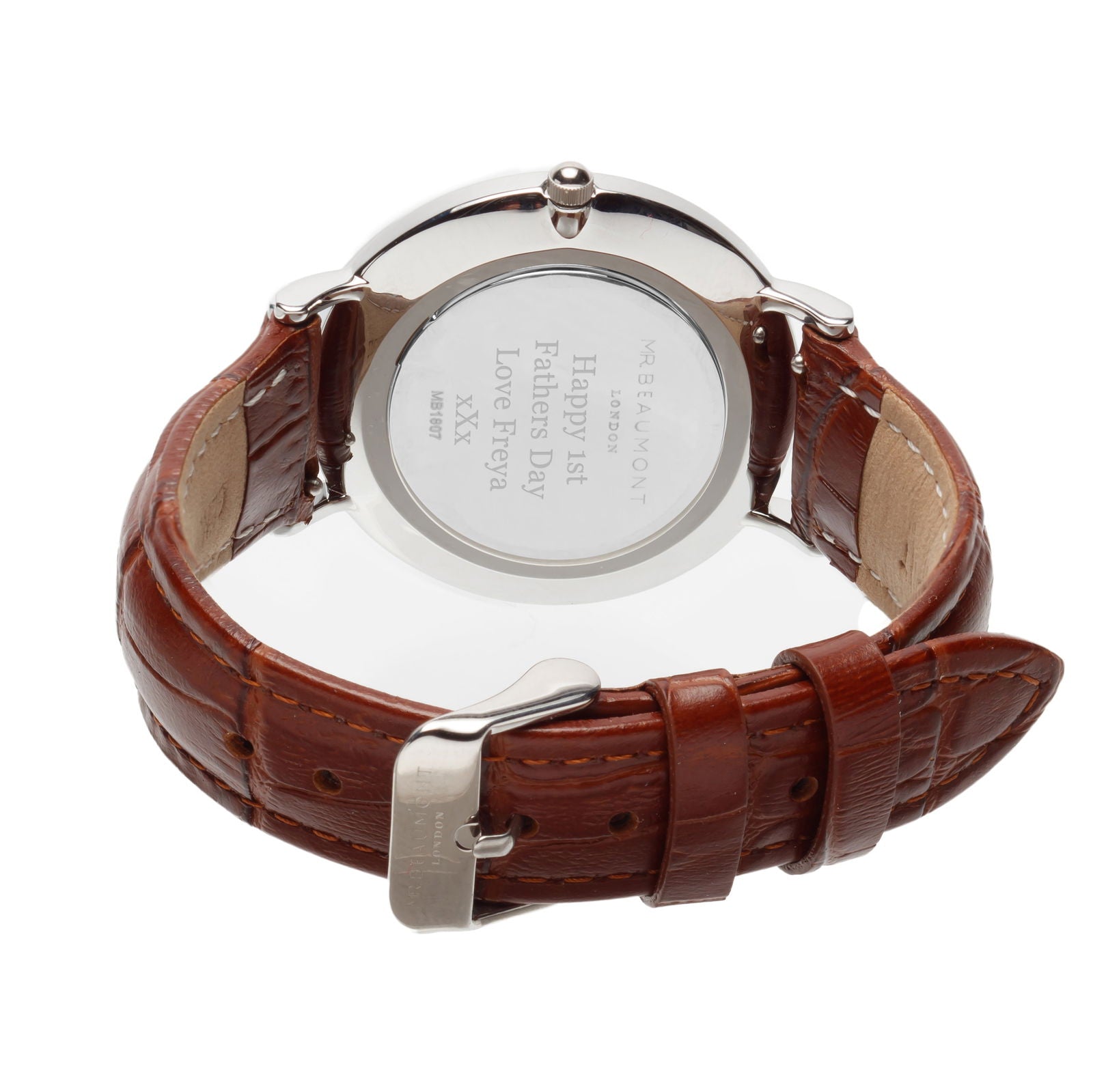 Mr Beaumont Men's Personalized Watch in Vintage Brown - Lovesakes