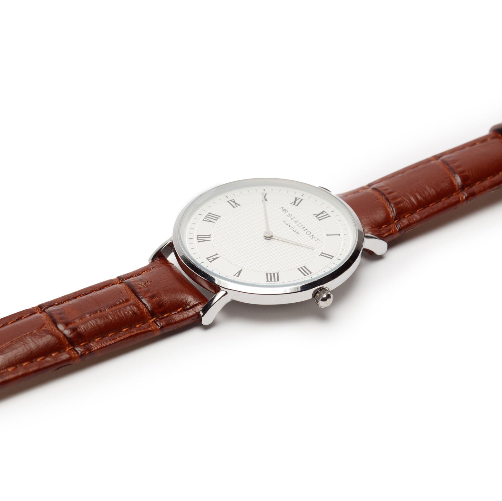 Mr Beaumont Men's Personalized Watch in Vintage Brown - Lovesakes
