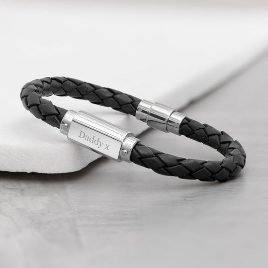 Engraved Luxury Men's Leather Bracelet