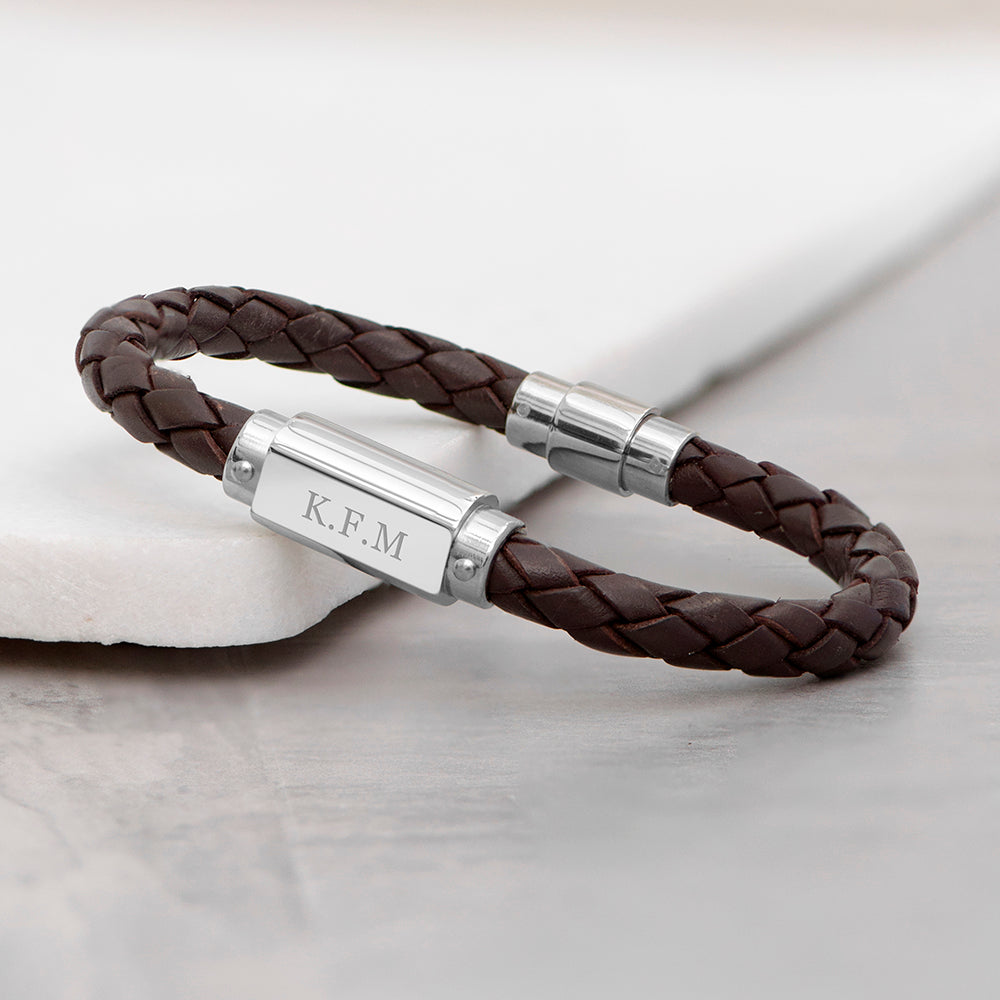 Personalized Luxury Men's Leather Bracelet - Lovesakes