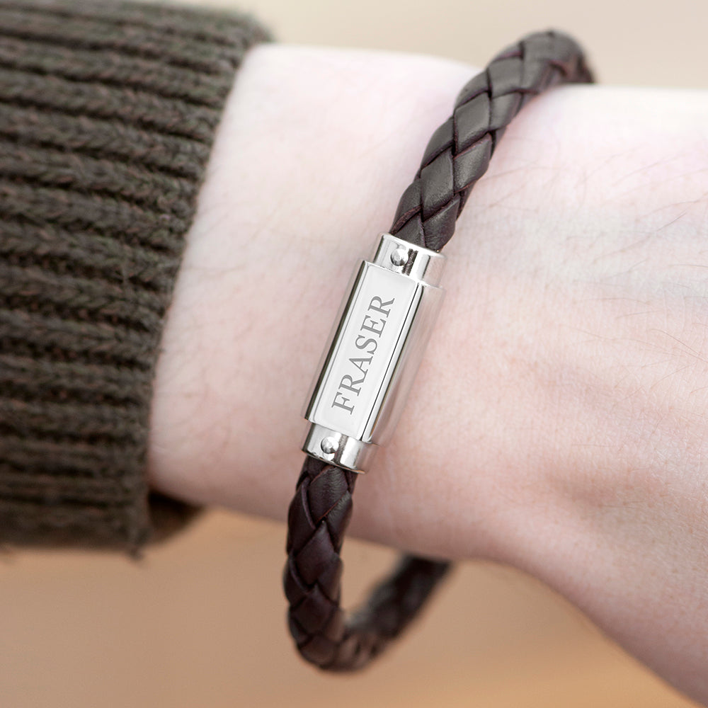 Personalized Luxury Men's Leather Bracelet - Lovesakes