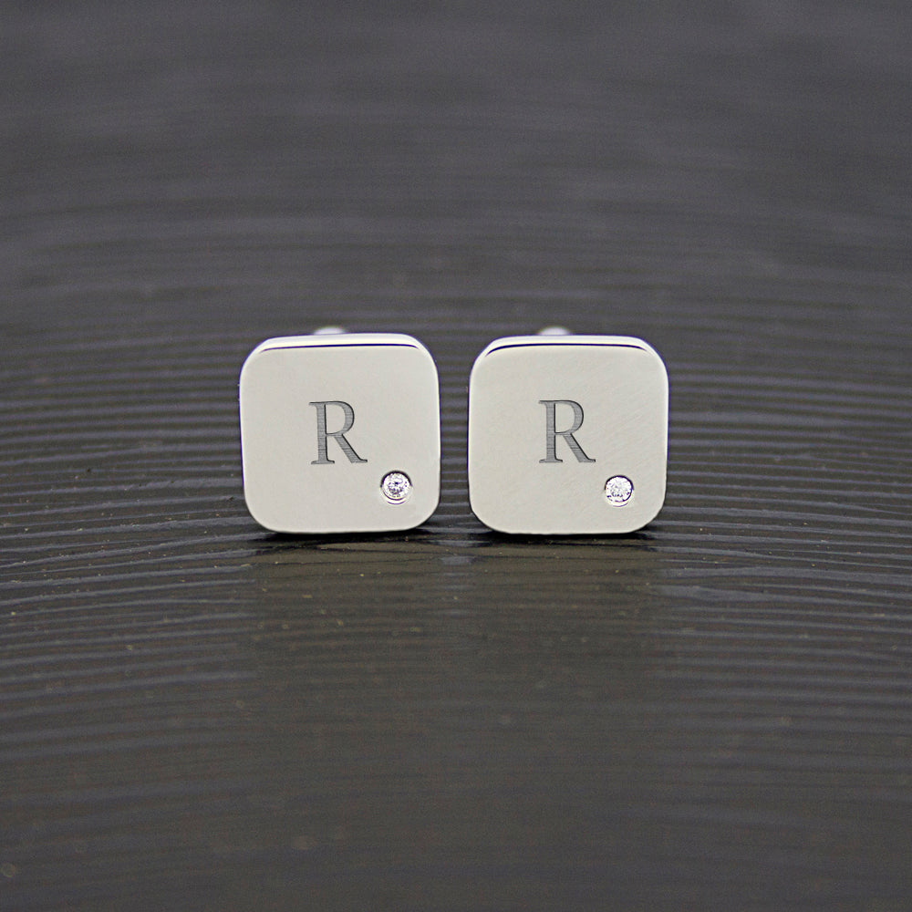 Personalized Square Crystal Cufflinks