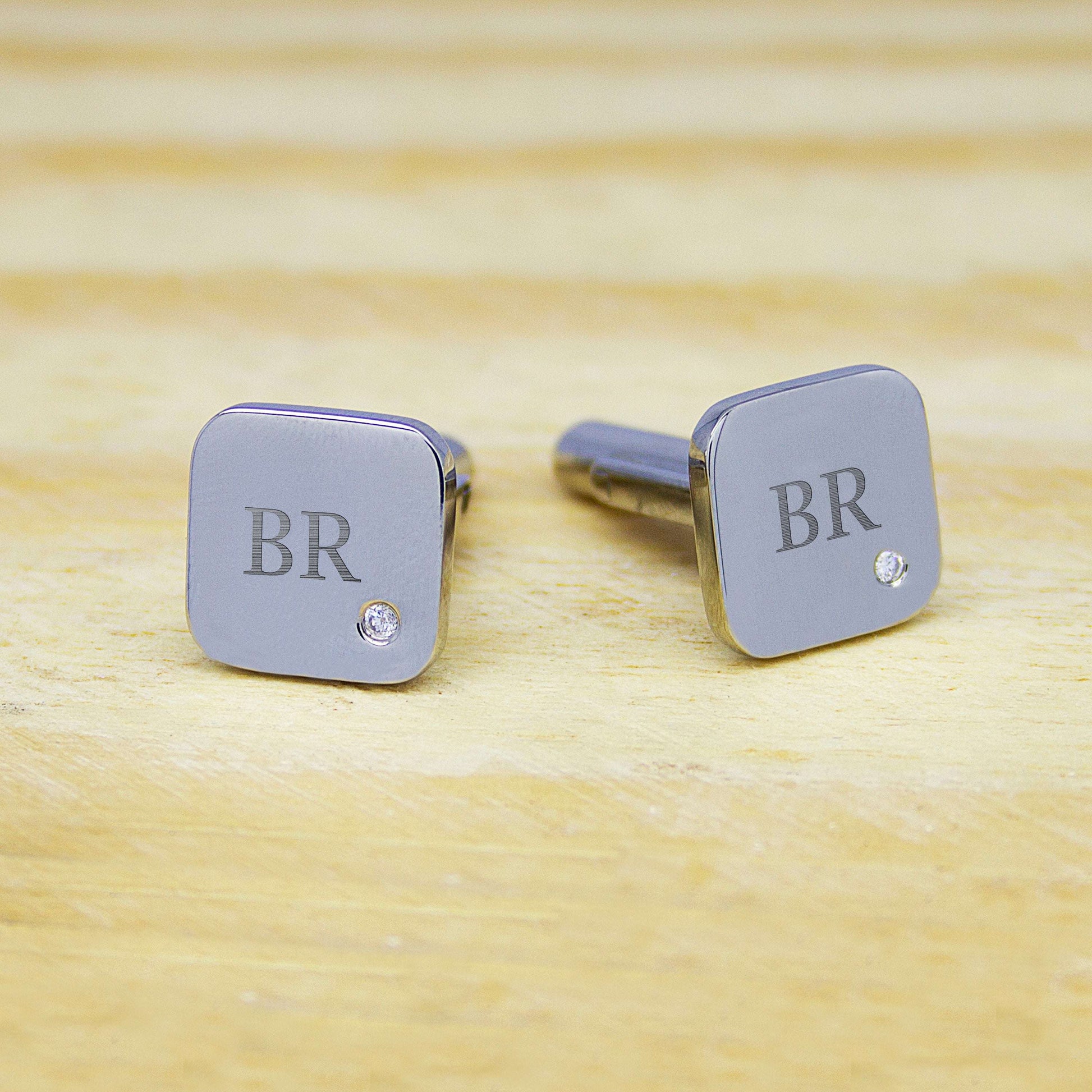 Personalized Square Crystal Cufflinks