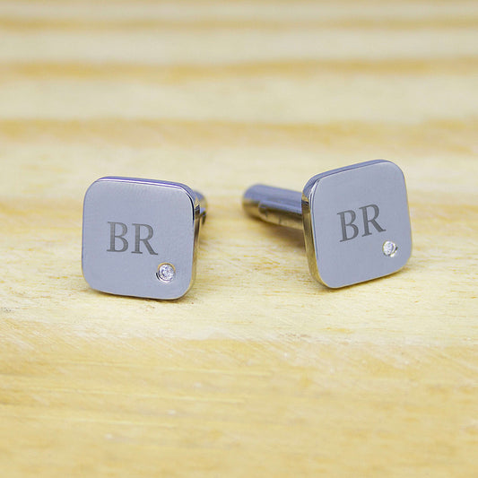 Personalized Square Crystal Cufflinks
