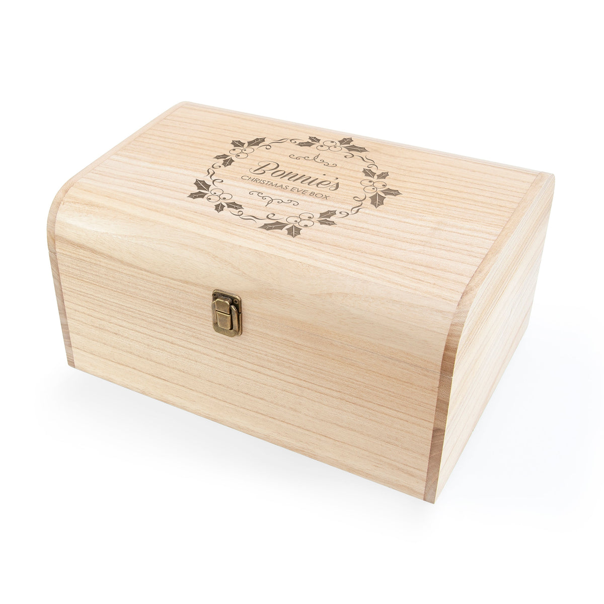 Personalized Wooden Christmas Eve Box - Custom Engraved Gift Chest