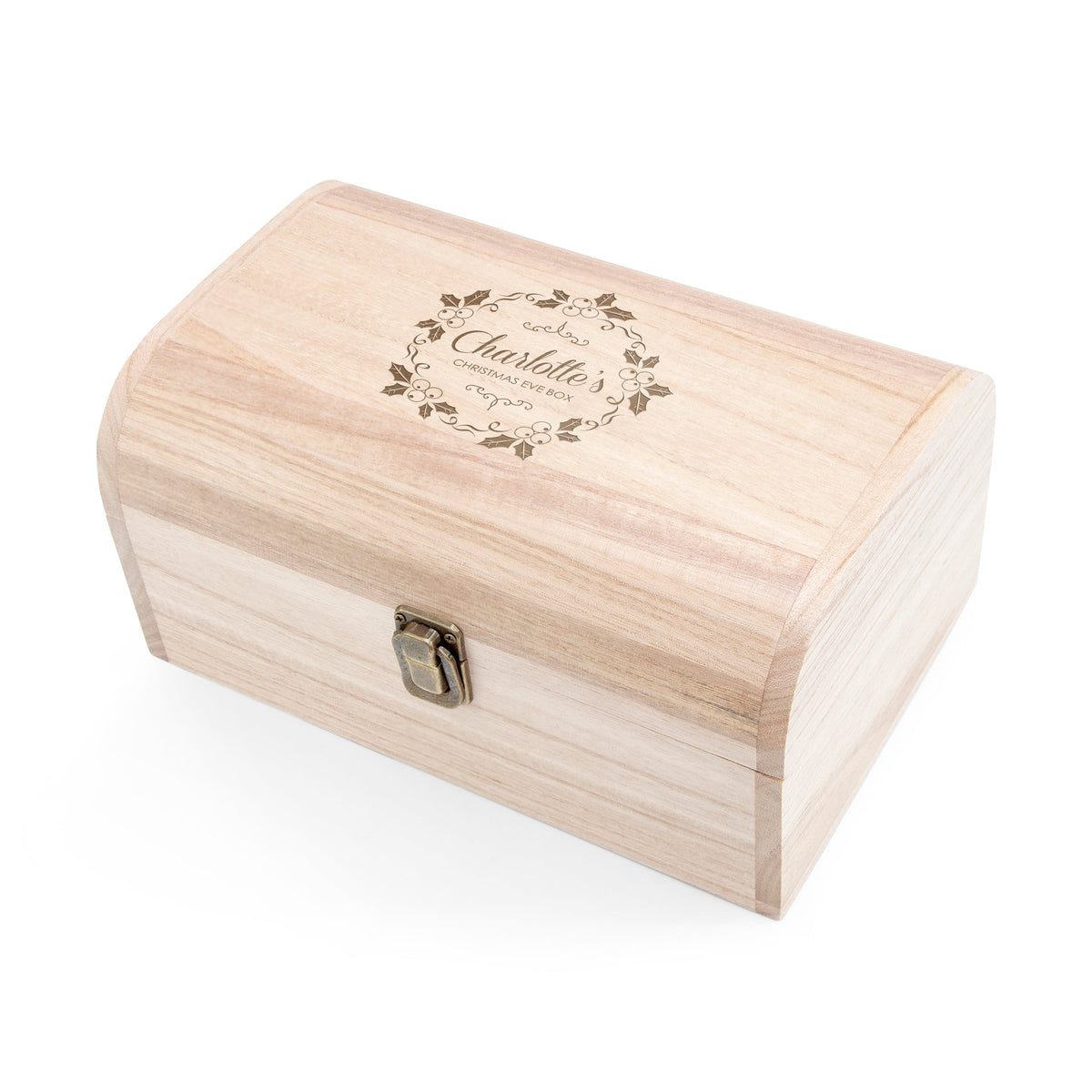 Personalized Wooden Christmas Eve Box - Custom Engraved Gift Chest