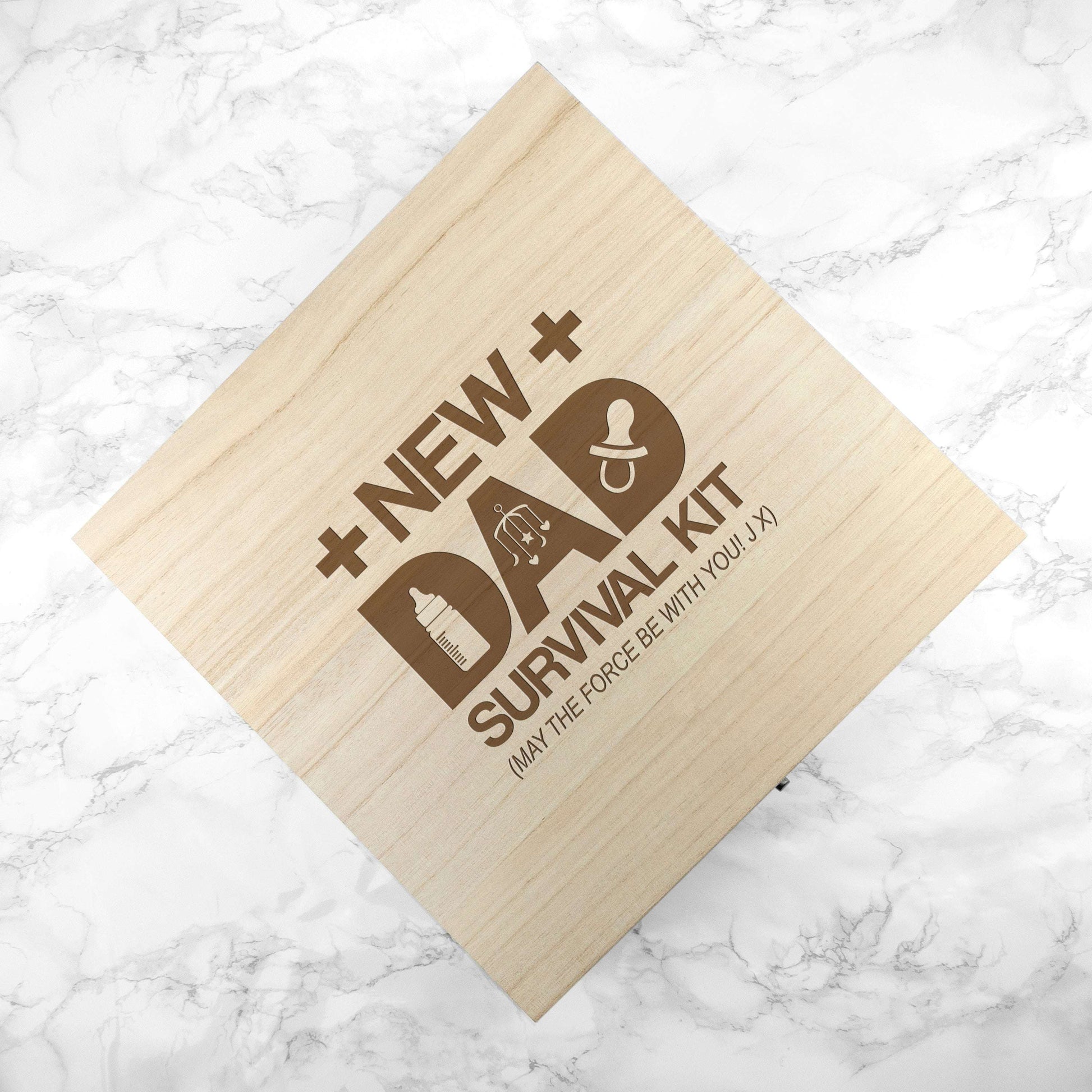 Personalized New Dad Survival Kit Box