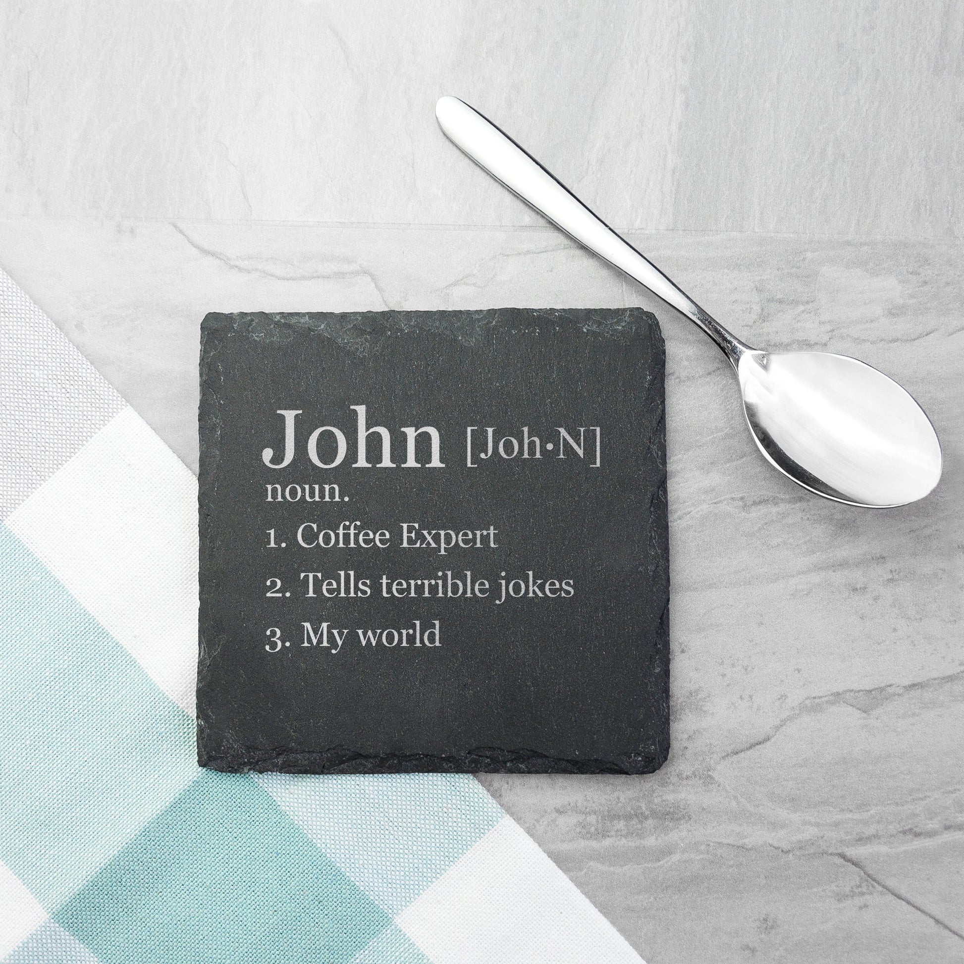 Personalized Definition Square Slate Keepsake Coaster - Lovesakes