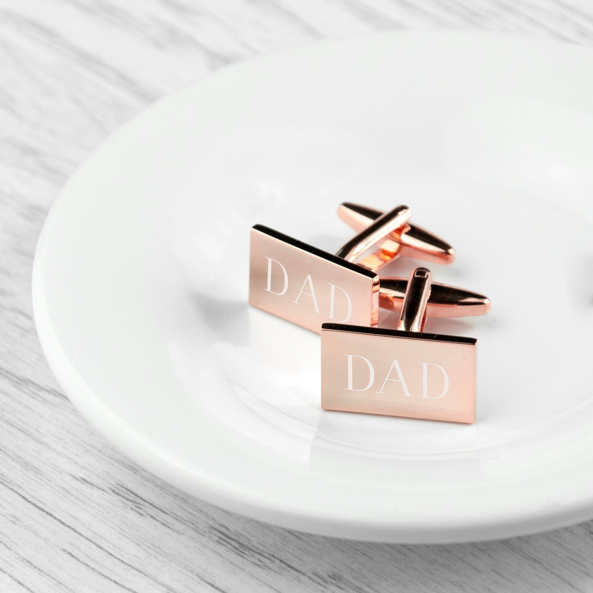 Personalised Rectangle Rose Gold Plated Cufflinks - Lovesakes