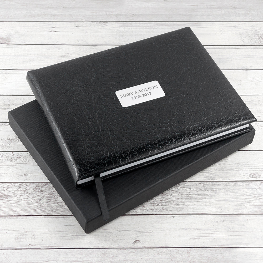 Personalized Black Leather Memoriam Book - Lovesakes