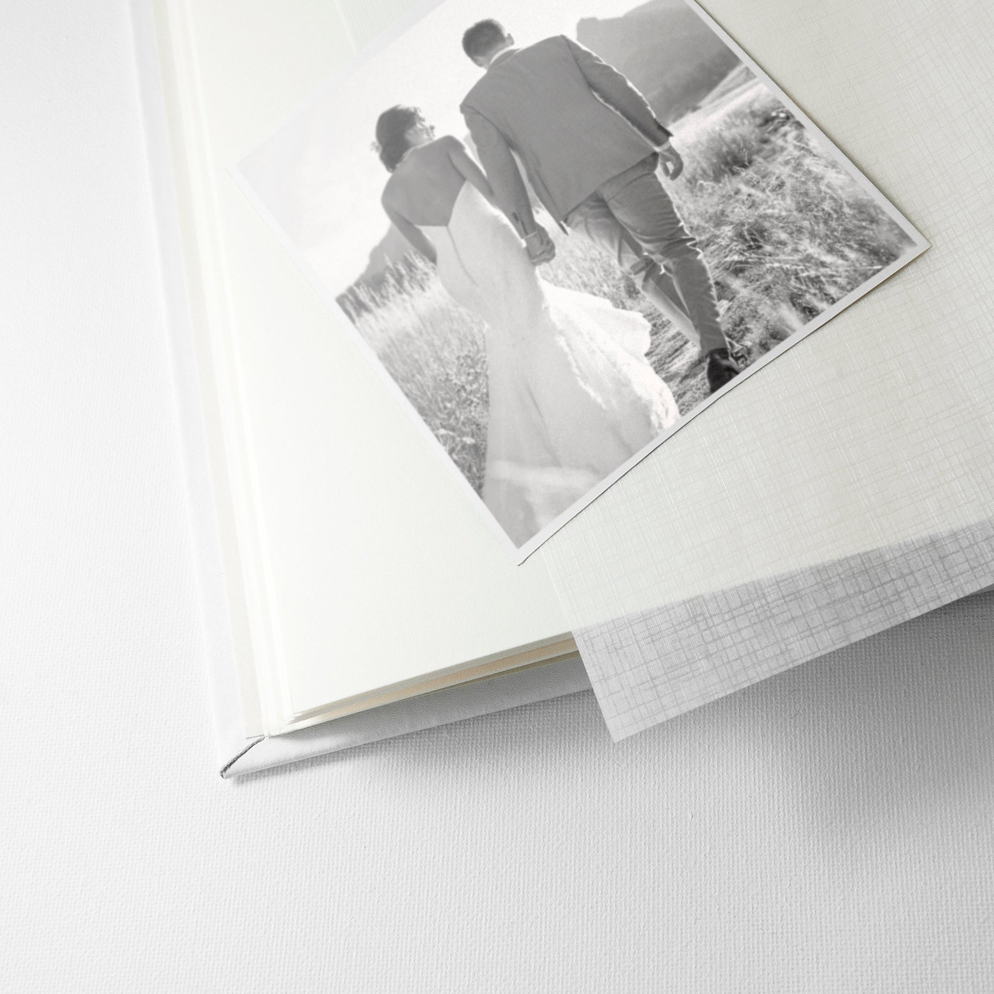 Personalized Vachetta Italian Leather Photo Album in White - Lovesakes