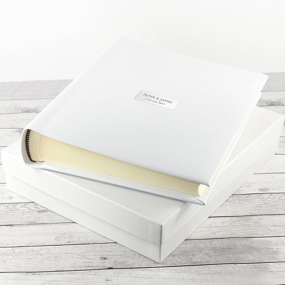 Personalized Photo Album in White Leather - Lovesakes