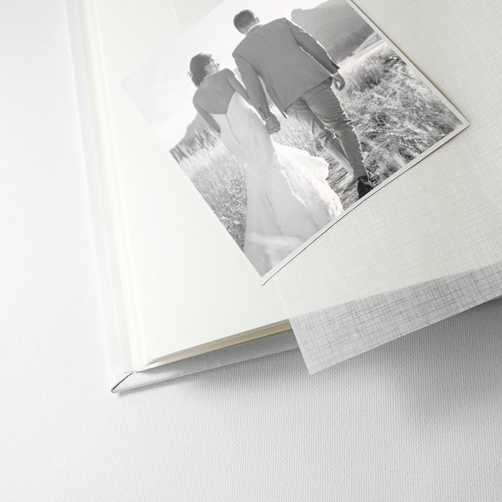 Personalized Photo Album in White Leather - Lovesakes