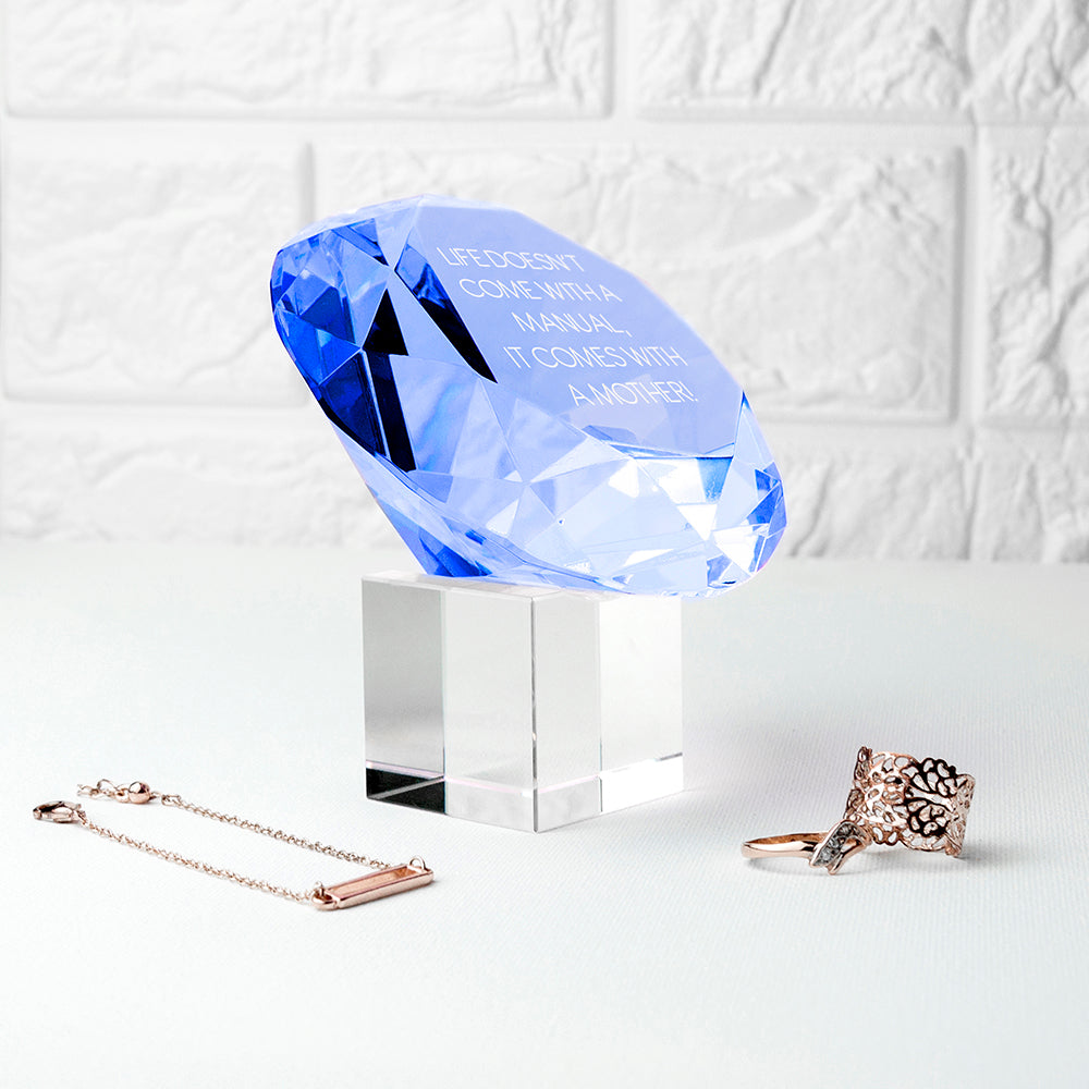 Personalized Blue Diamond Paper Weight - Lovesakes