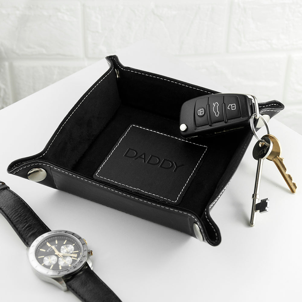 Personalized Dad's Luxury Black Valet Tray - Lovesakes