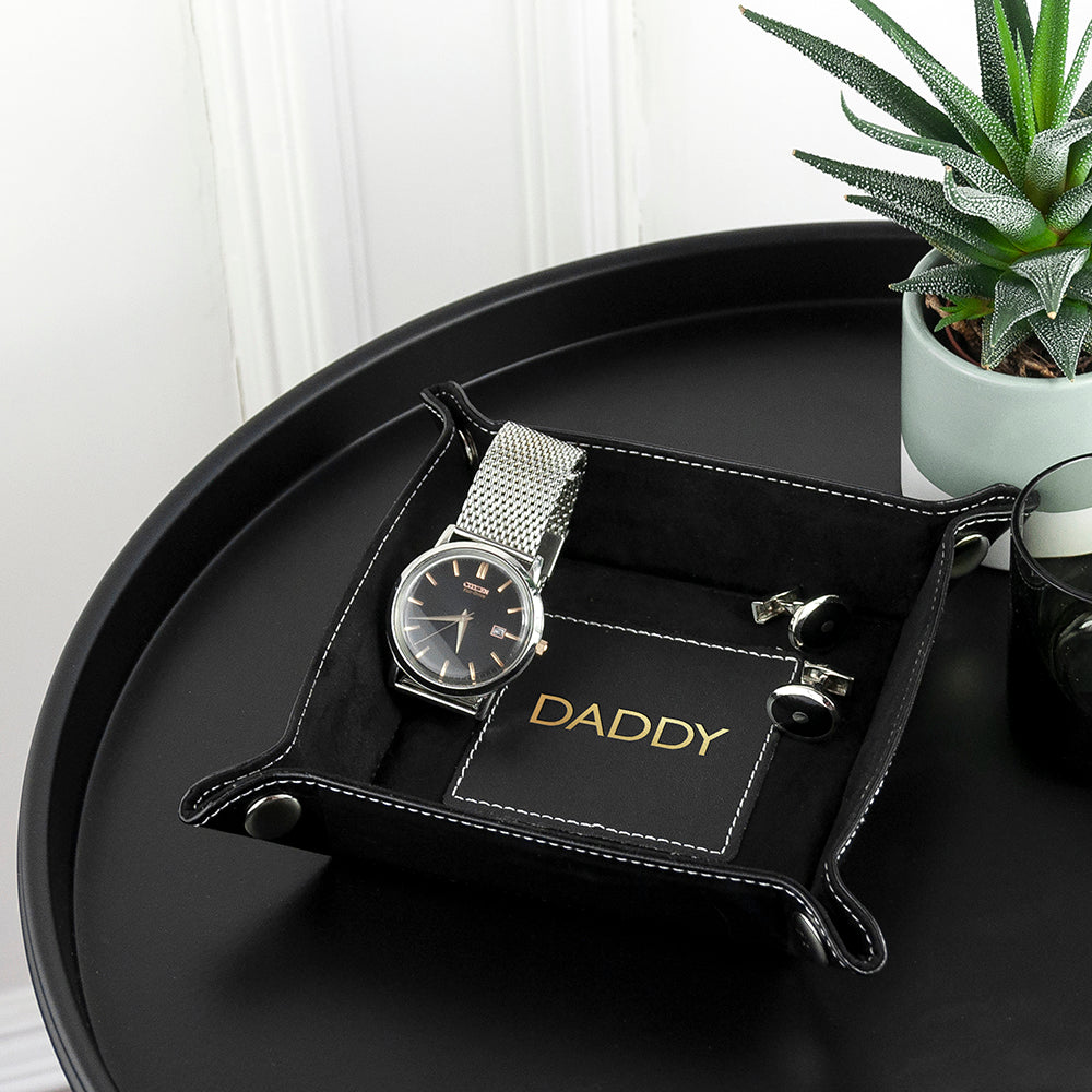 Personalized Dad's Luxury Black Valet Tray - Lovesakes