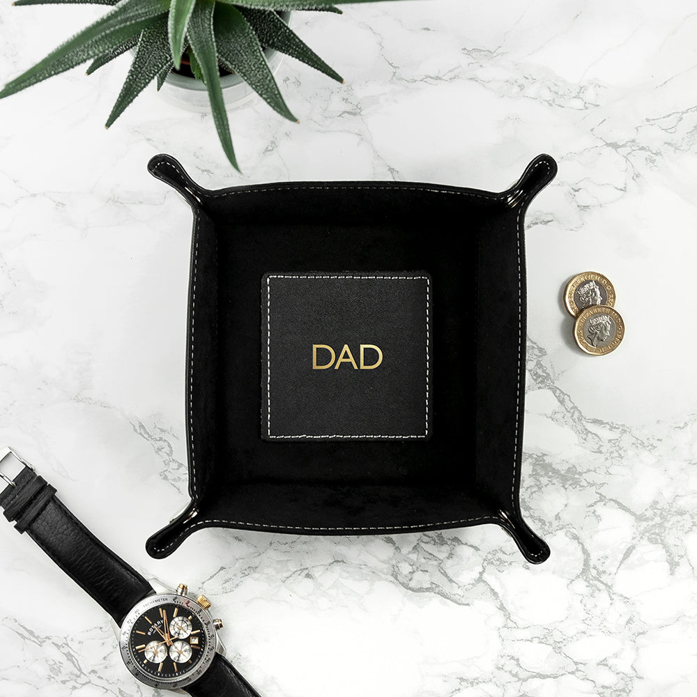 Personalized Dad's Luxury Black Valet Tray - Lovesakes