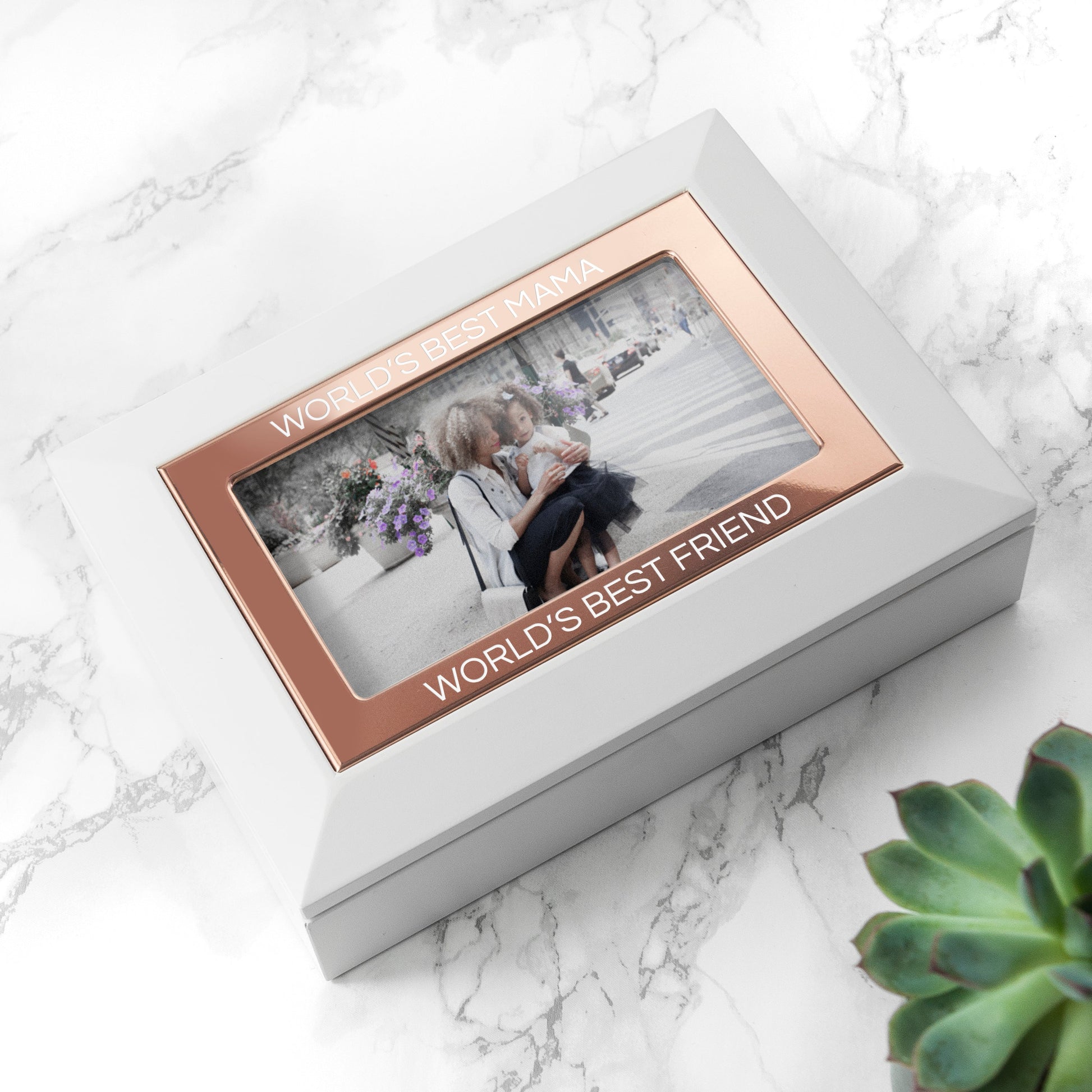 Personalized Jewelry Box - White and Rose Gold - Lovesakes