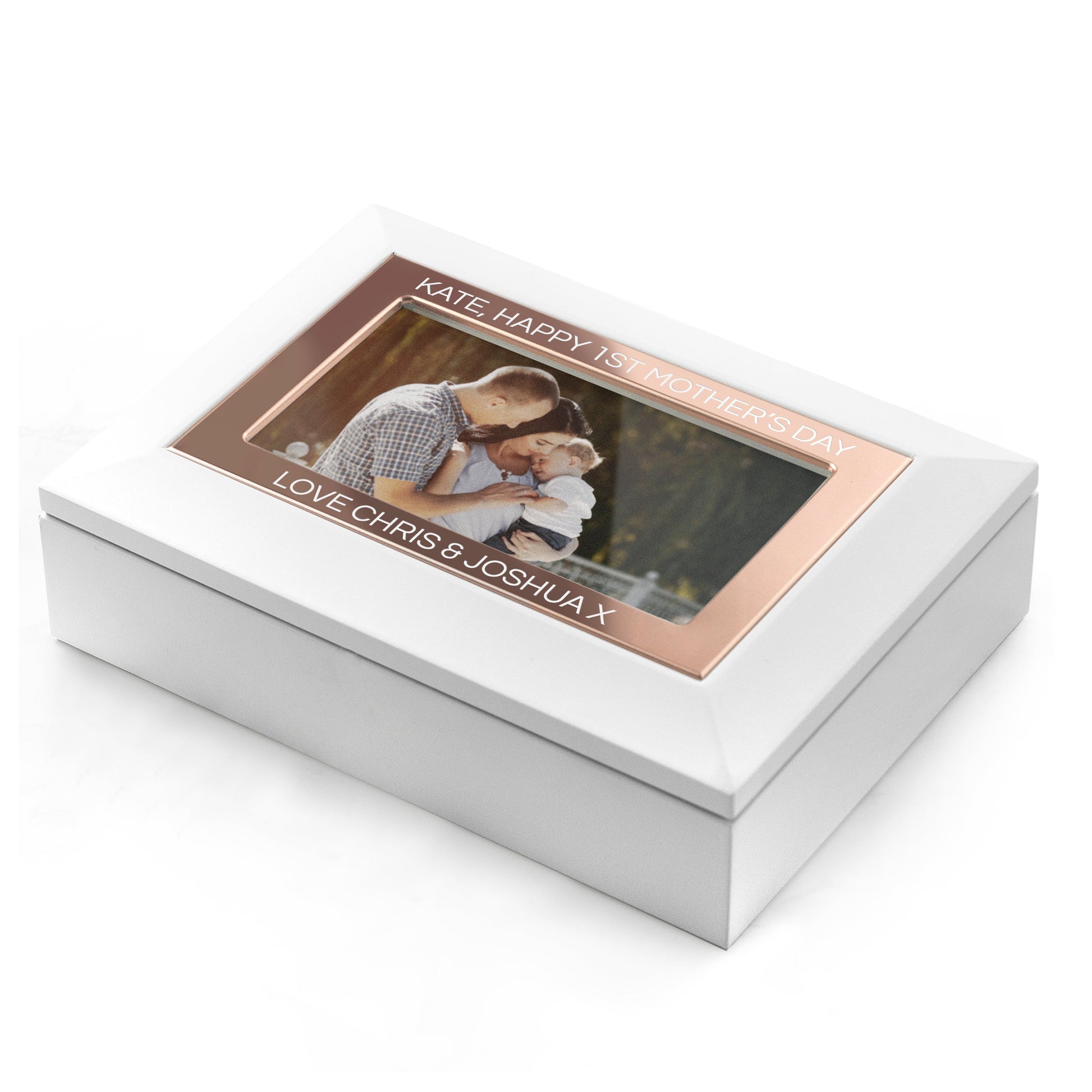 Personalized Jewelry Box - White and Rose Gold - Lovesakes