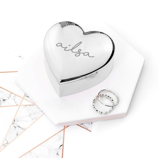 Engraved Heart Trinket Box