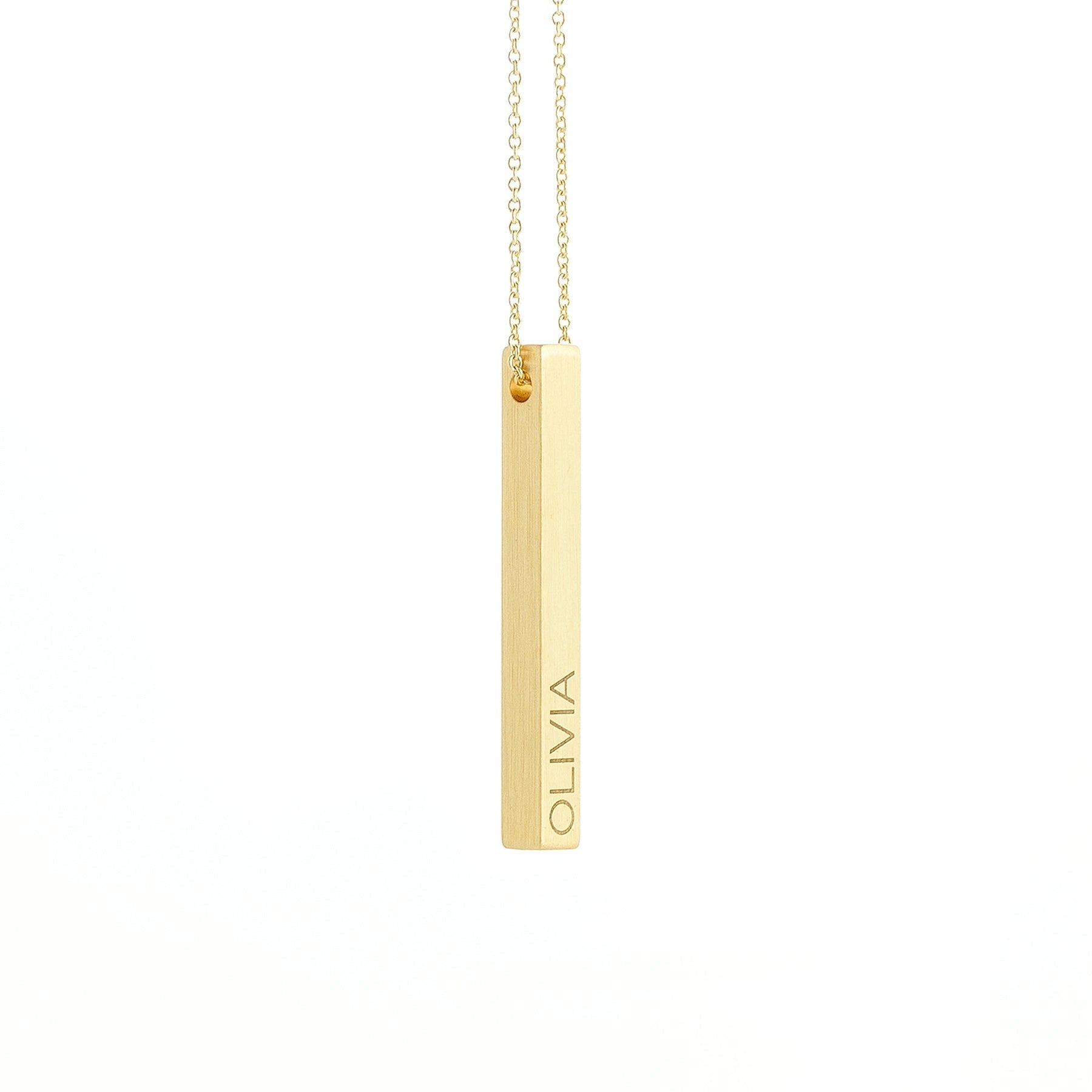 Personalized Matte Vertical Bar Necklace - Lovesakes