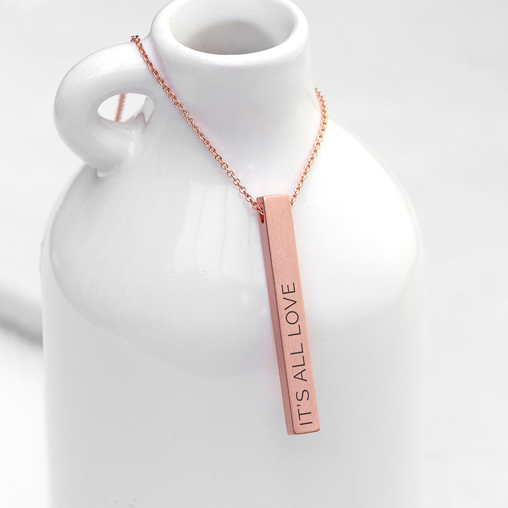 Personalized Matte Vertical Bar Necklace - Lovesakes