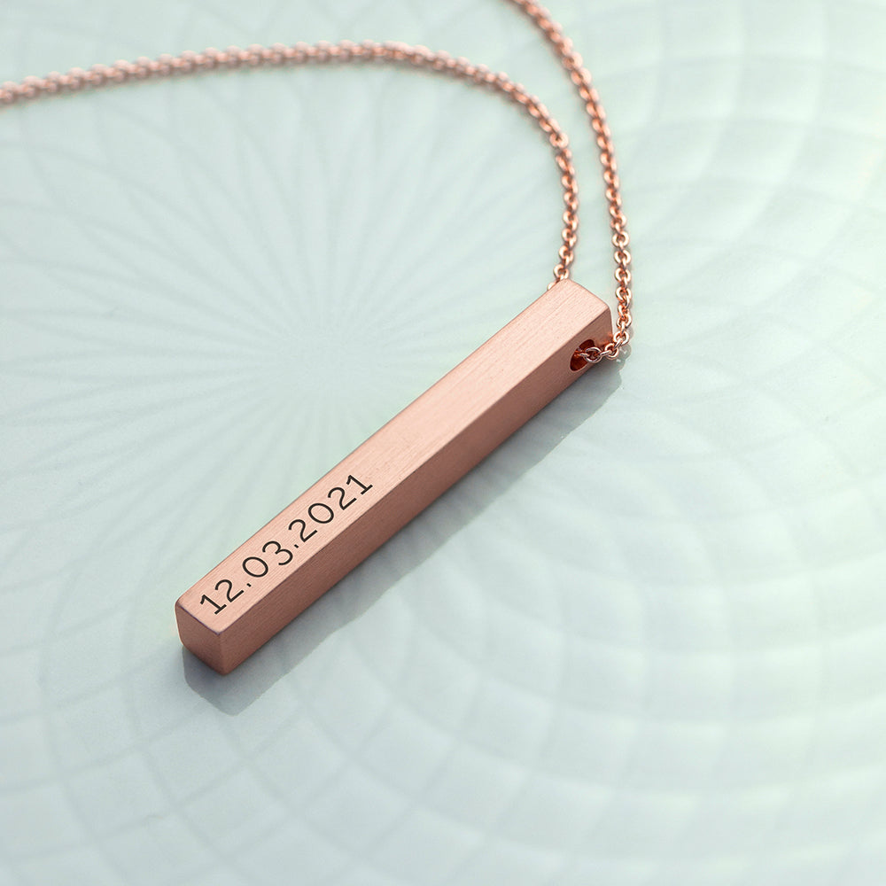 Personalized Matte Vertical Bar Necklace - Lovesakes