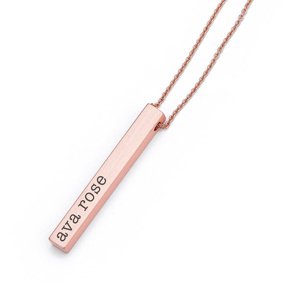 Personalized Matte Vertical Bar Necklace - Lovesakes