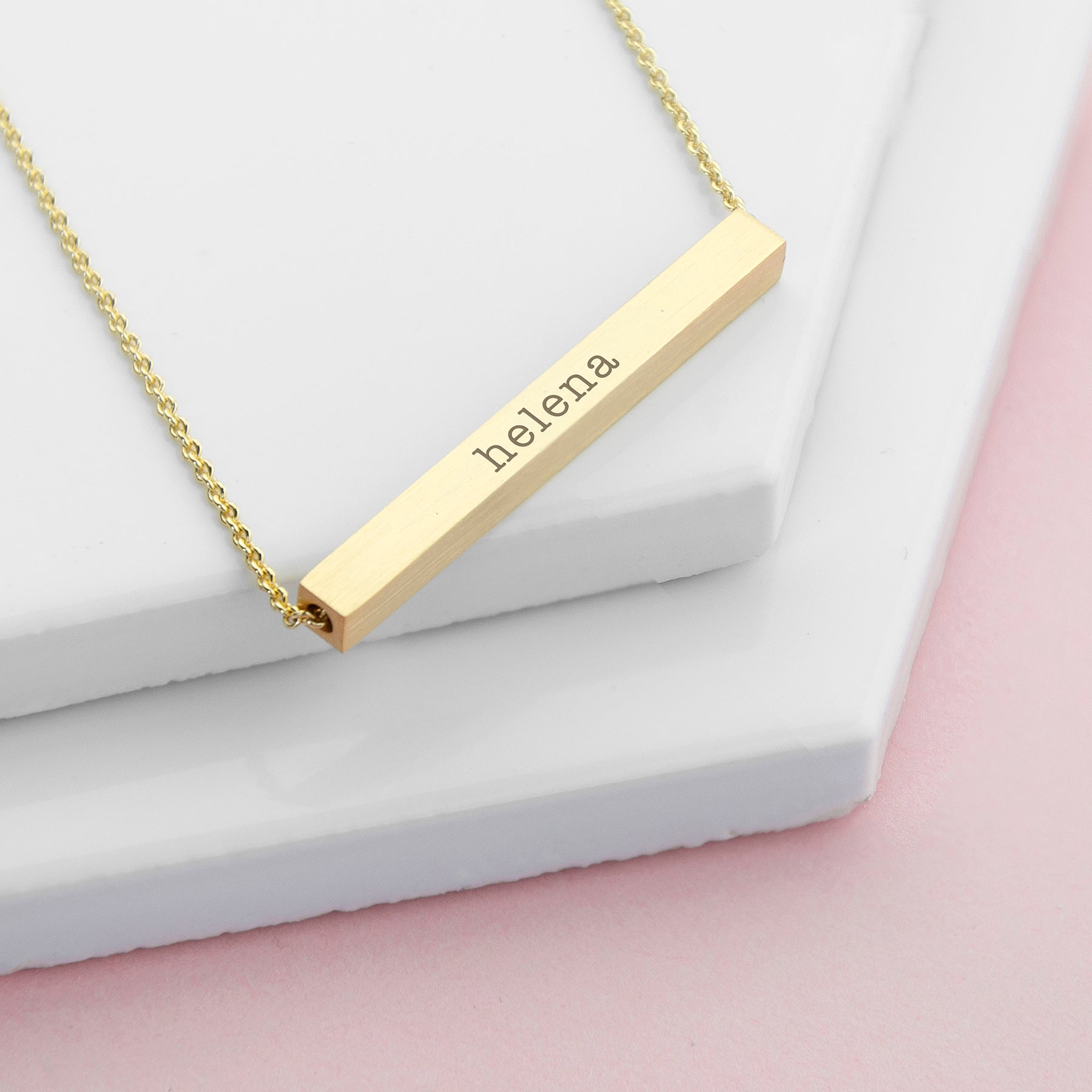 Personalized Horizontal Bar Necklace - Lovesakes