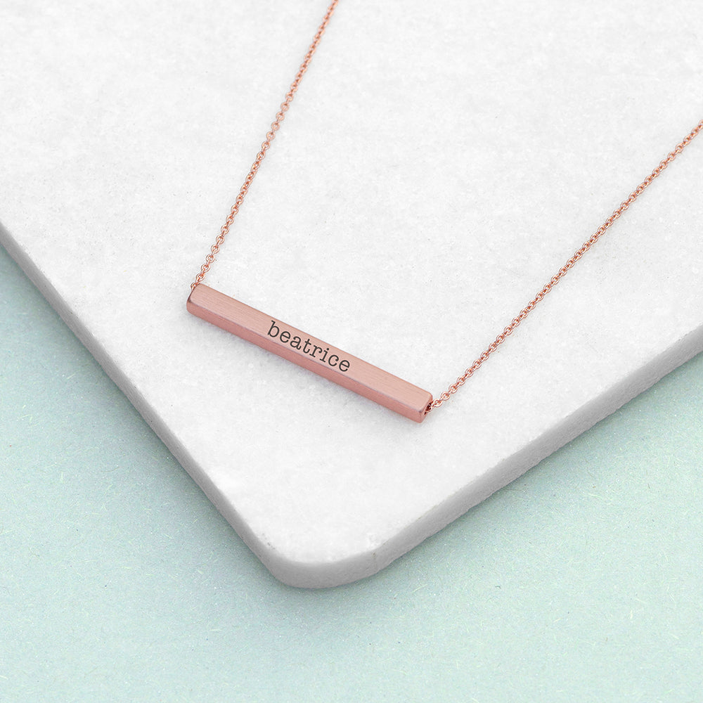 Personalized Horizontal Bar Necklace - Lovesakes