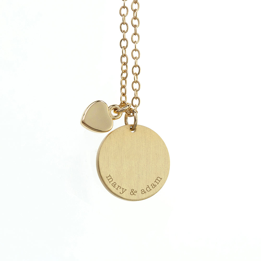 Personalized Heart and Disc Family Necklace - Lovesakes