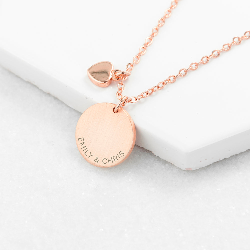 Personalized Heart and Disc Family Necklace - Lovesakes