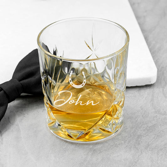 Personalised Lucky Horseshoe Whisky Tumbler