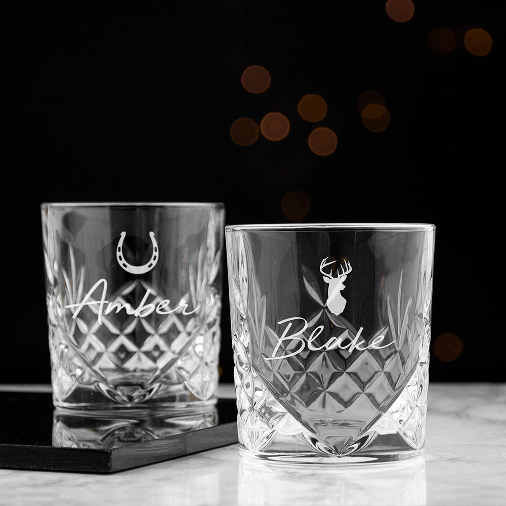 Personalised Icon Crystal Whisky Tumbler