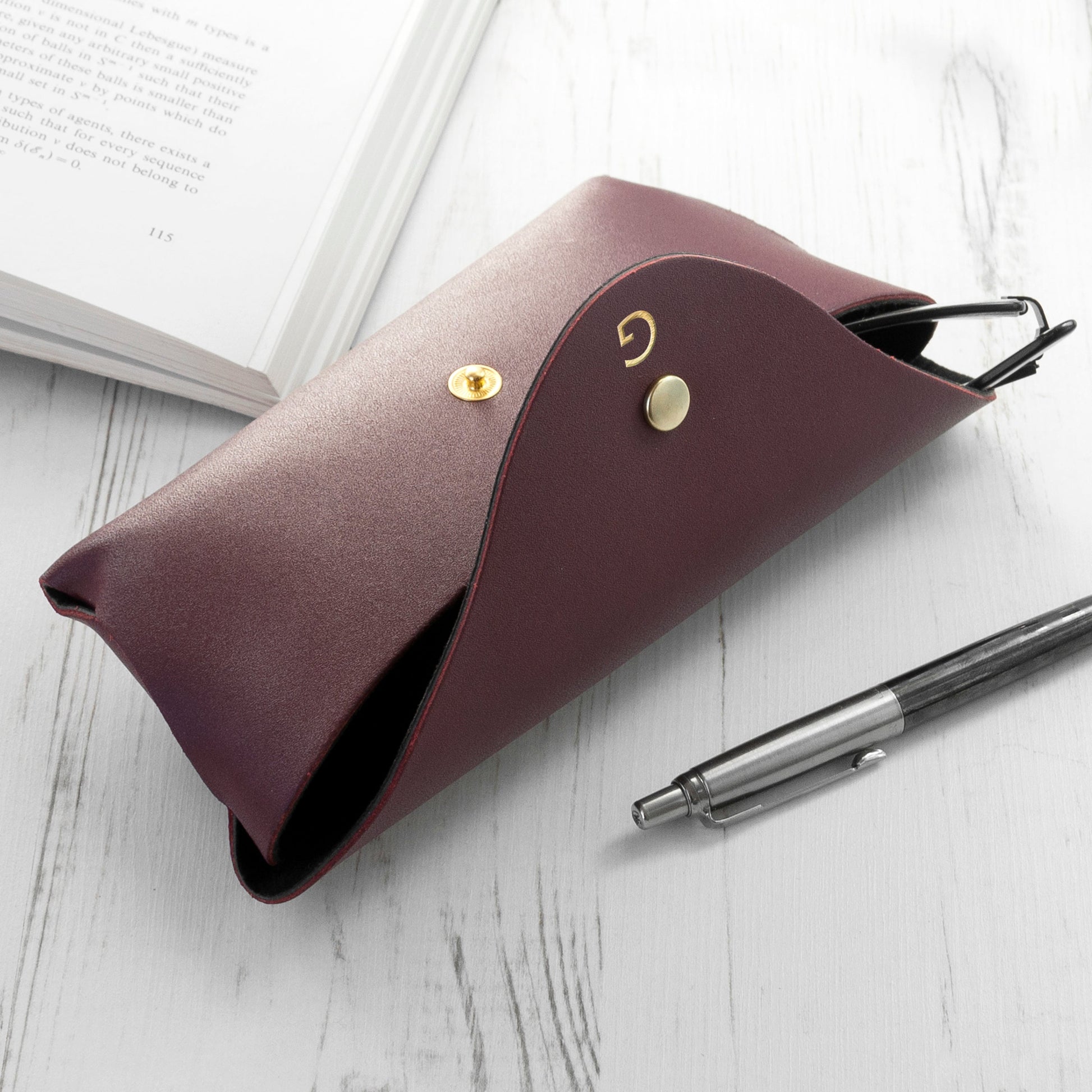 Personalised Leather Origami Glasses Case - Lovesakes