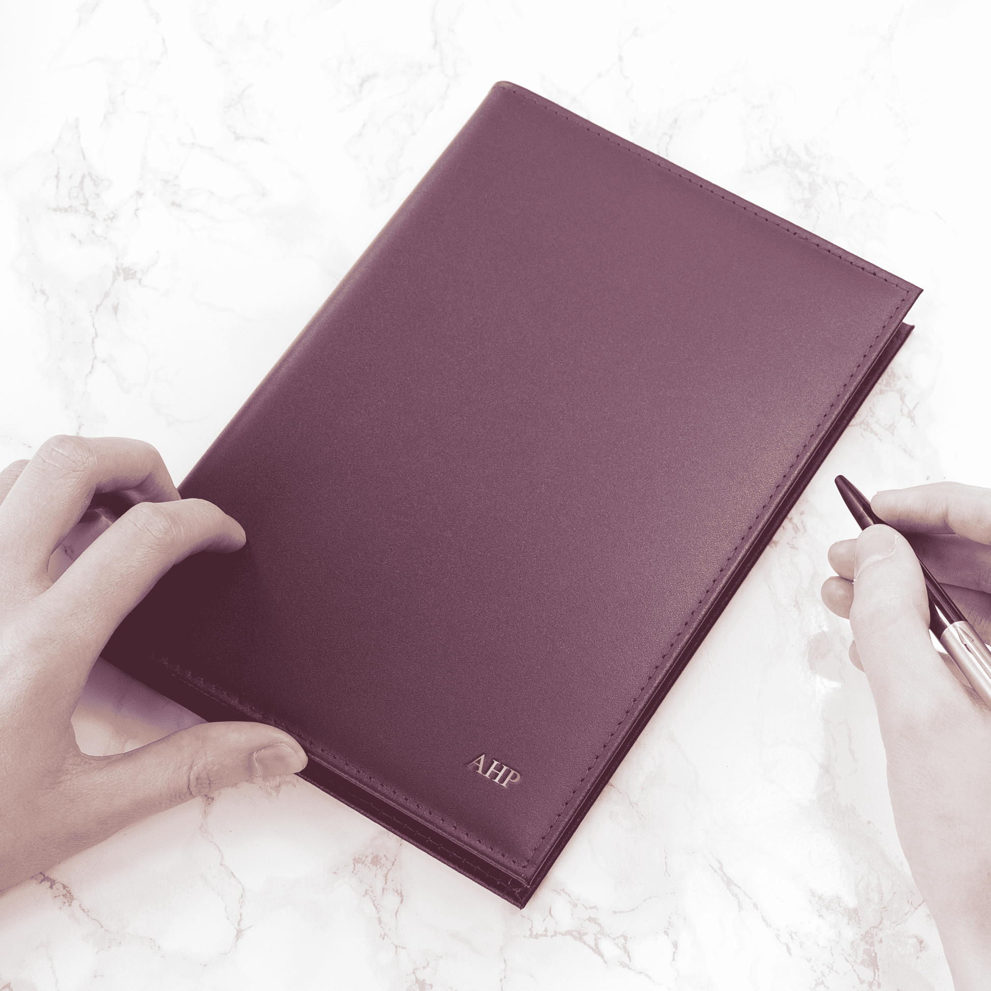 Personalized Leather Refillable Notebook