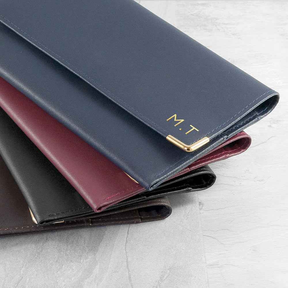 Engraved Luxury Leather Travel Organiser