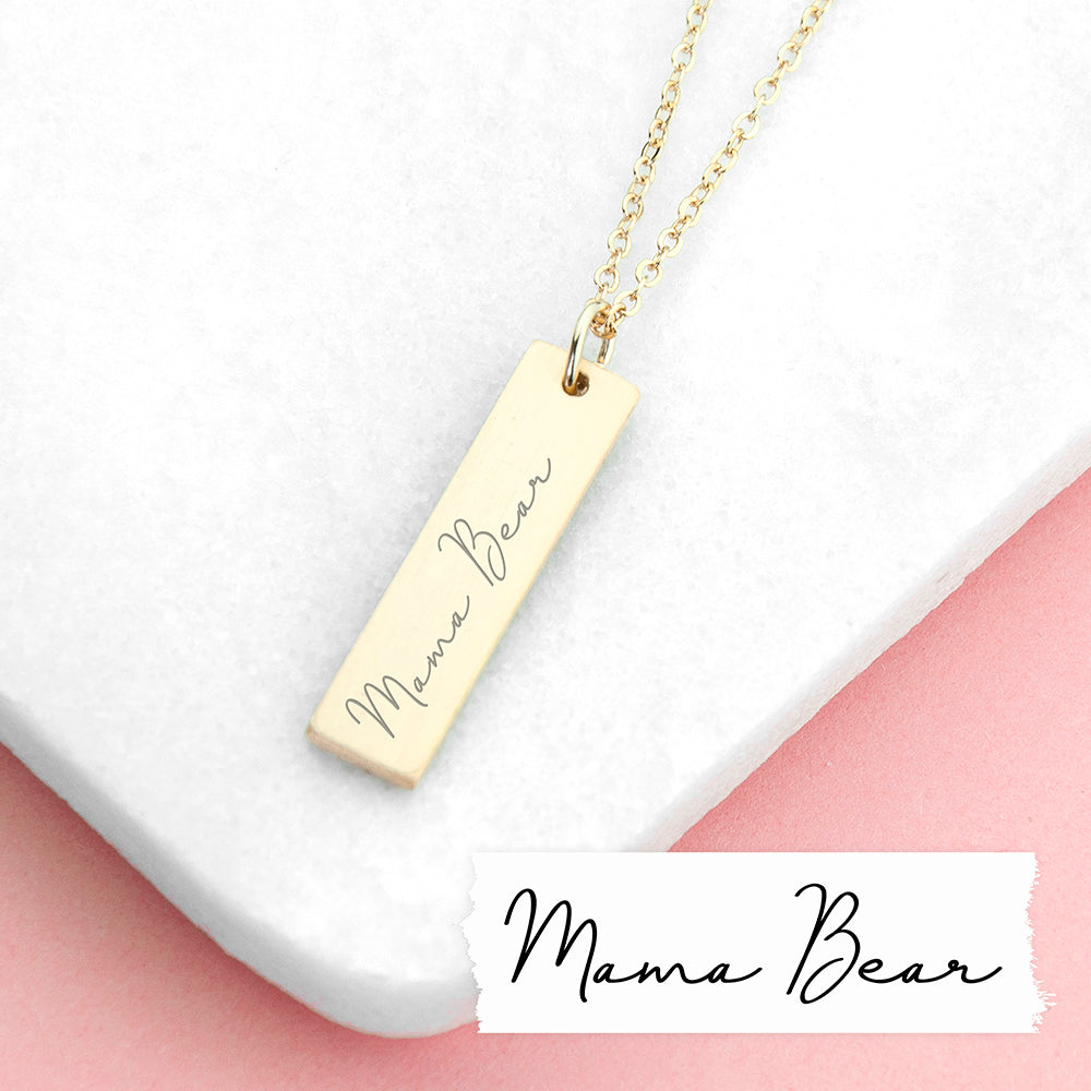 Personalized 'I Love You' Handwriting Bar Necklace - Lovesakes