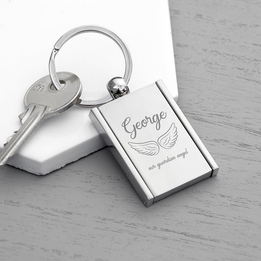 Personalized Guardian Angel Keychain