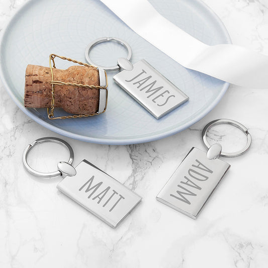 Engraved Rectangle Keyring