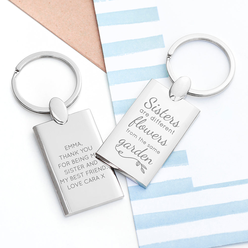 Personalized Sisters are Flowers Keyring - Lovesakes