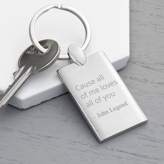 Engraved Favourite Lyric Rectangle Keyring