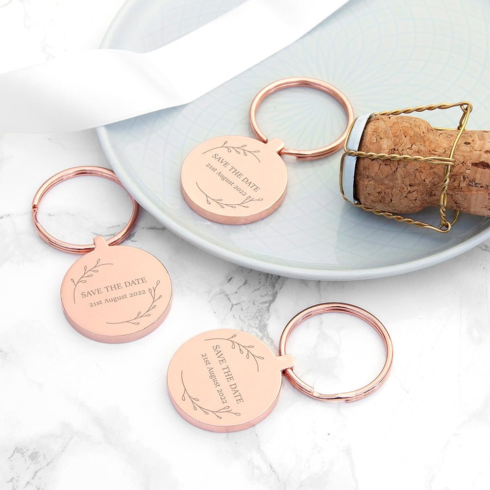 Personalized Save the Date Round Keyring - Lovesakes