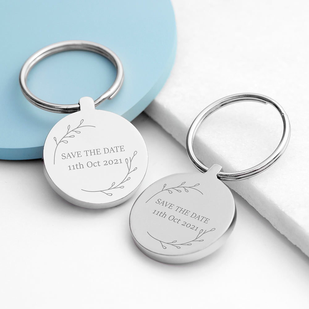 Personalized Save the Date Round Keyring - Lovesakes