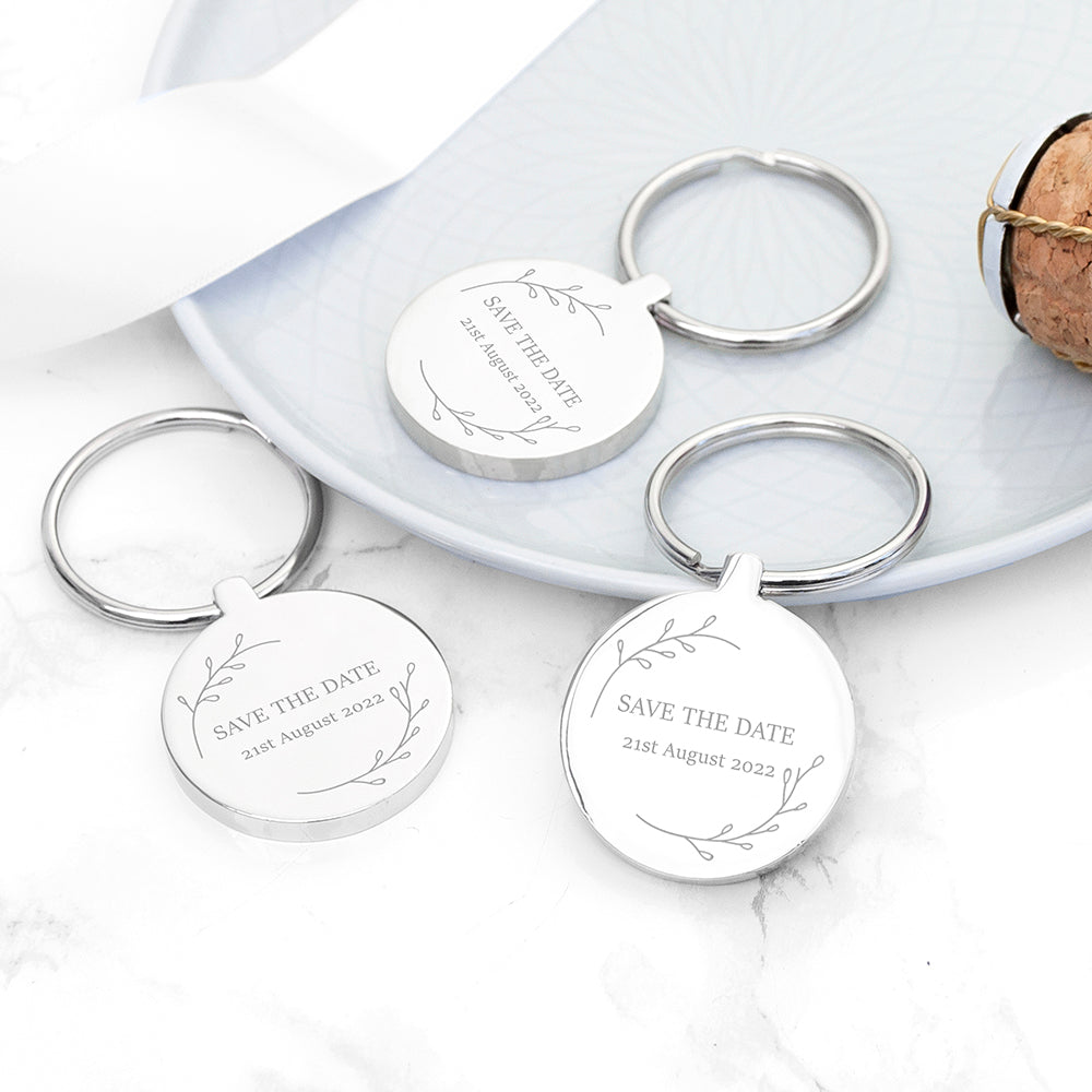 Personalized Save the Date Round Keyring - Lovesakes