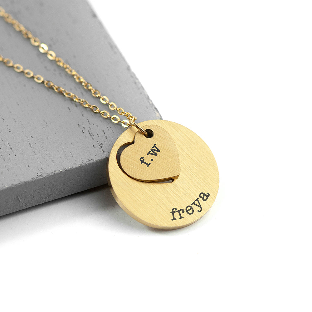 Personalized Cut-Out Heart Shape Necklace