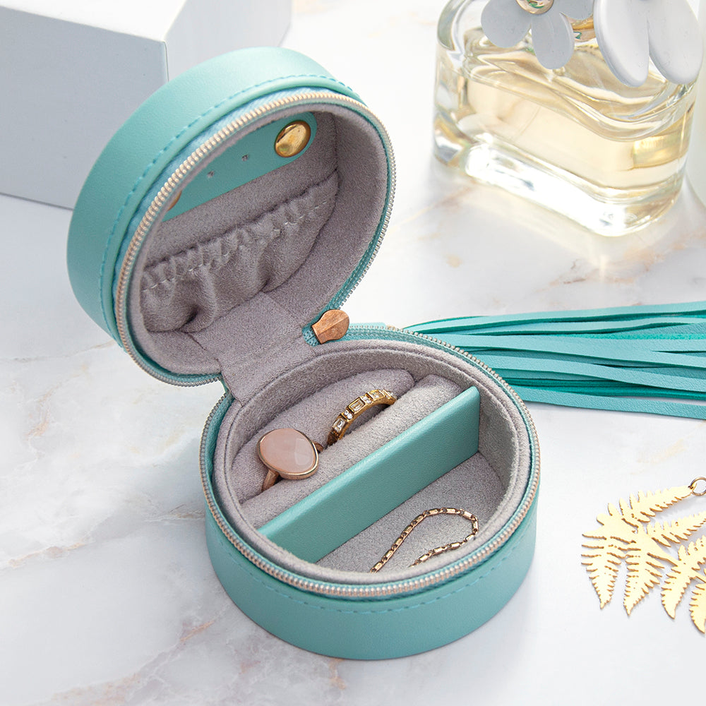 Personalised Turquoise Travel Jewellery Case with Tassel - Lovesakes