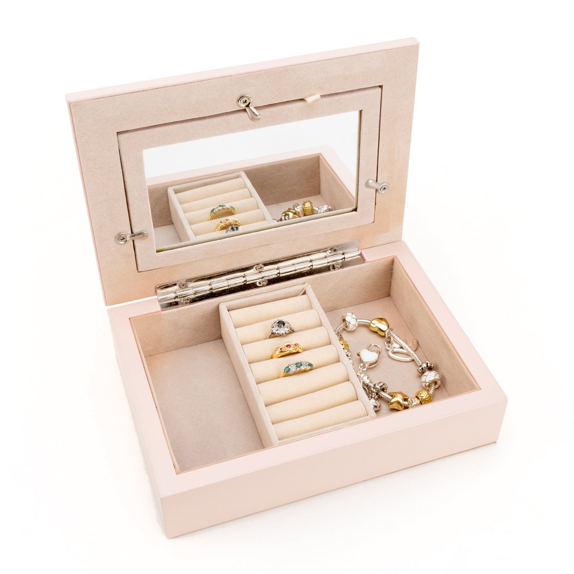 Personalized Blush Pink & Silver Photo Jewellery Box - Lovesakes